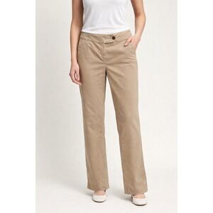 George Stone Khaki Pants Women's Size 8 Stretch Cotton Blend Flat Front